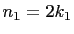 $ n_1=2k_1$