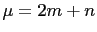 $ \mu=2m+n$