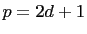 $ p=2d+1$