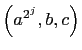 $ \left(a^{2^j},b,c\right)$