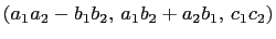 $ (a_1a_2-b_1b_2, a_1b_2+a_2b_1, c_1c_2)$