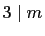 $ 3\mid m$