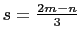 $ s=\frac{2m-n}{3}$