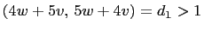 $ (4w+5v,  5w+4v)=d_1>1$