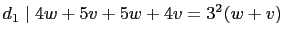 $ d_1\mid
4w+5v+5w+4v=3^2(w+v)$