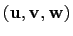 $ \mathbf{(u,v,w)}$