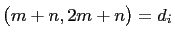 $ \bigl(m+n,2m+n\bigr)=d_i$