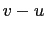 $ v-u$