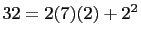 $ 32=2(7)(2)+2^2$
