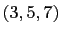 $ (3,5,7)$