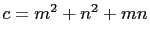 $ c=m^2+n^2+mn$