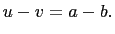 $ u-v=a-b.$