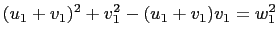 $ (u_1+v_1)^2+v_1^2-(u_1+v_1)v_1=w_1^2$
