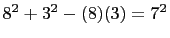 $ 8^2+3^2-(8)(3)=7^2$
