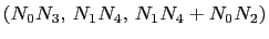$ (N_0N_3,  N_1N_4,  N_1N_4+N_0N_2)$