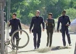 Malcolm, Archer, T'Pol, Travis-Terra Nova