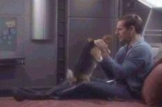 Captain Archer and Porthos in "Fallen Hero"