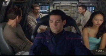 Captain Archer, Trip, Malcolm, Hoshi, and Rostov in "Two Days and Two Two Nights"