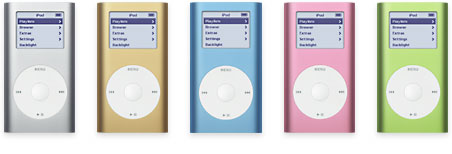 mini ipods 5 colors