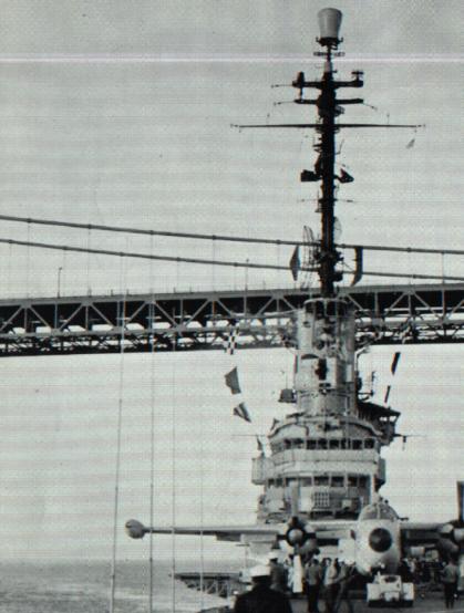 Ship flight deck and mast