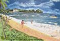 Antigua painting "Sandy Beach" by Freeston E. Williams.