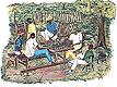 Antigua painting "The Warrie Players" by Freeston E. Williams. 