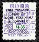 $1.35 cents Independence overprint.