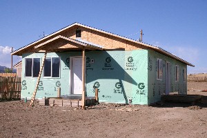 House wrapped and stoops pored-Oct 10