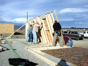 Errecting the East Wall