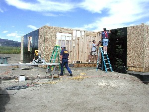 Sheeting and some insulation Installed