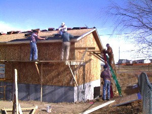 West Roof Shinges go on Feb 3rd, 01