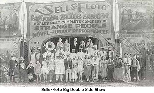 Picture of American freakshow sideshow around 1920