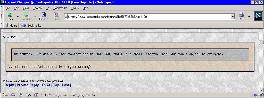 Ahh, the real capture of Netscape 6 at last!