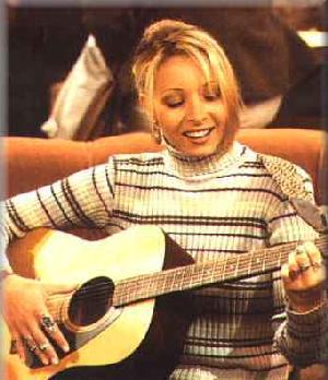 Phoebe cantando e tocando Smelly Cat, como sempre...