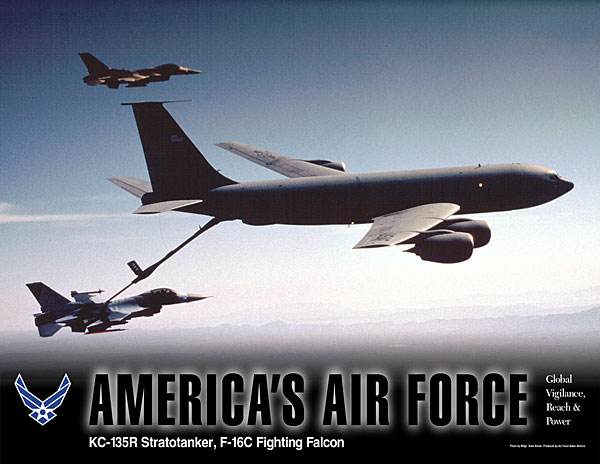 AF Litho series 49 with KC-135R refueling 2 F-16s
