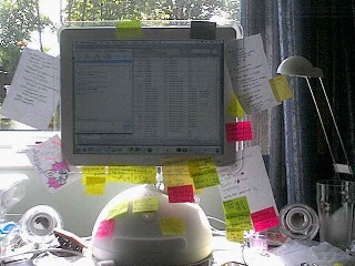 Note the hundreds of post-its.