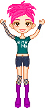 April. I wanted to do a doll with attitude so I gave her a shirt that said 'Bite Me'.