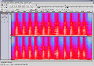 Main clipped section spectrum amp x10 dB