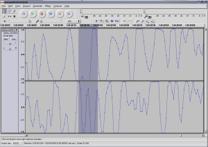 first
clipped peak amp x10 dB -- wave