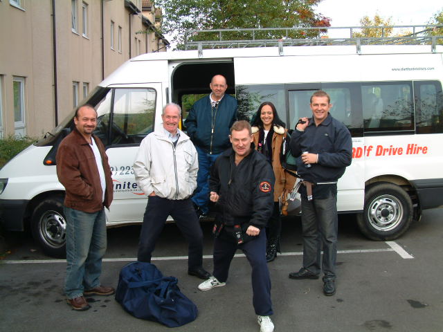Getting on the coach to go to the grading