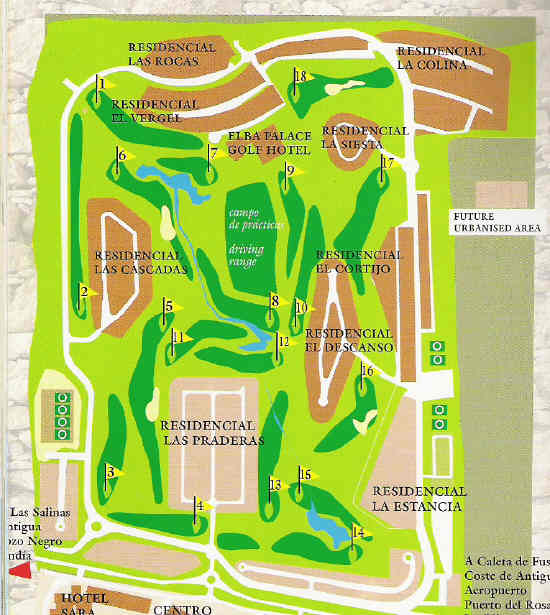 Map of Fuerteventura golf course at Caleta de Fuste