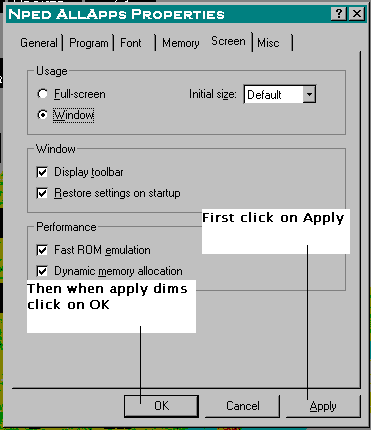 properties set to window