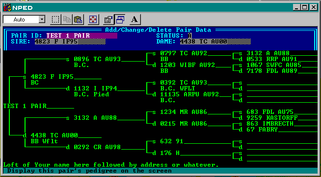 Pair - on screen pedigree
