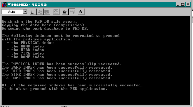 reorg running