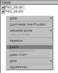 Paste into backup directory