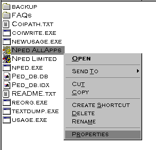 shortcut in the applicaton directory