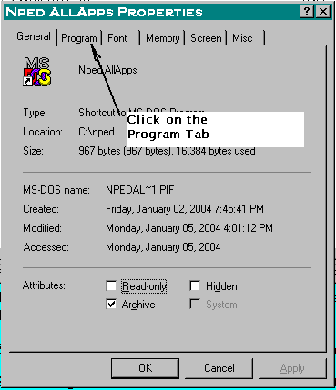 choose the program tab