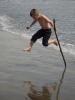 Stock Photo Description: This is 7 year-old, Michael, jumping for joy on the beach at Crescent City, California, on a sunny summer day.