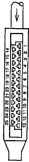 The electrical plug of the motronic brain showing sensor connections.