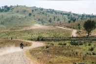 Bikes ridin in the country side.